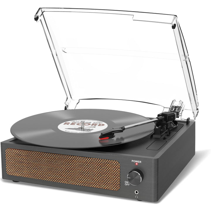Trynnay Plattenspieler mit Lautsprecher Vinyl Schallplattenspieler Wireless LP Phonograph mit Eingeb