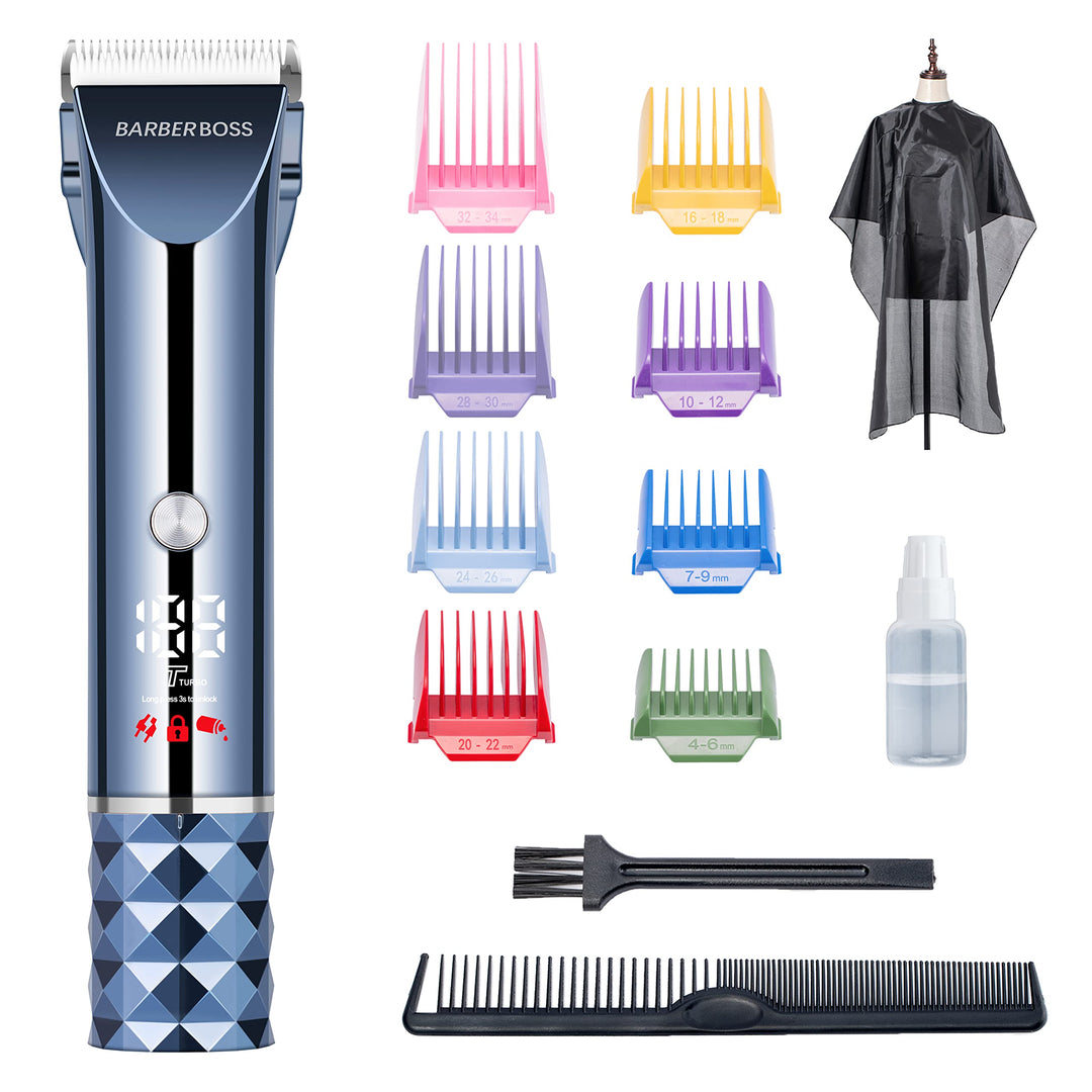 BarberBoss Akku-Haarschneider, Herren-Bartschneider, USB wiederaufladbar, 2 Geschwindigkeitseinstell