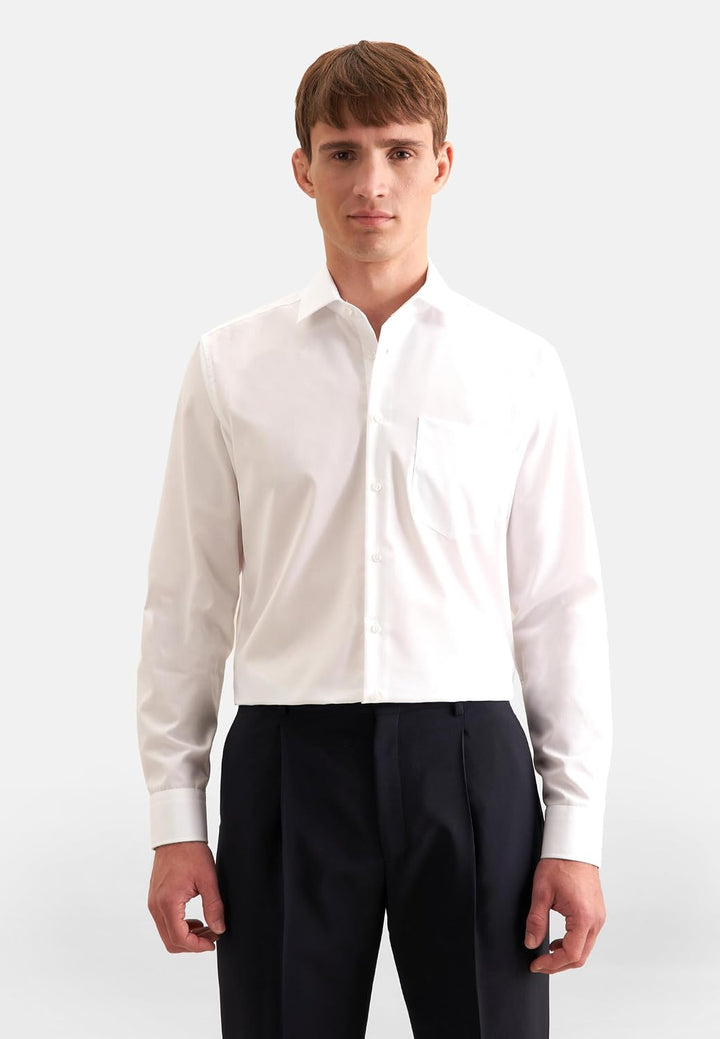 Seidensticker Herren Business-Hemd - Regular Fit - Bügelfrei - Kent-Kragen - extra Langer Arm - 100%