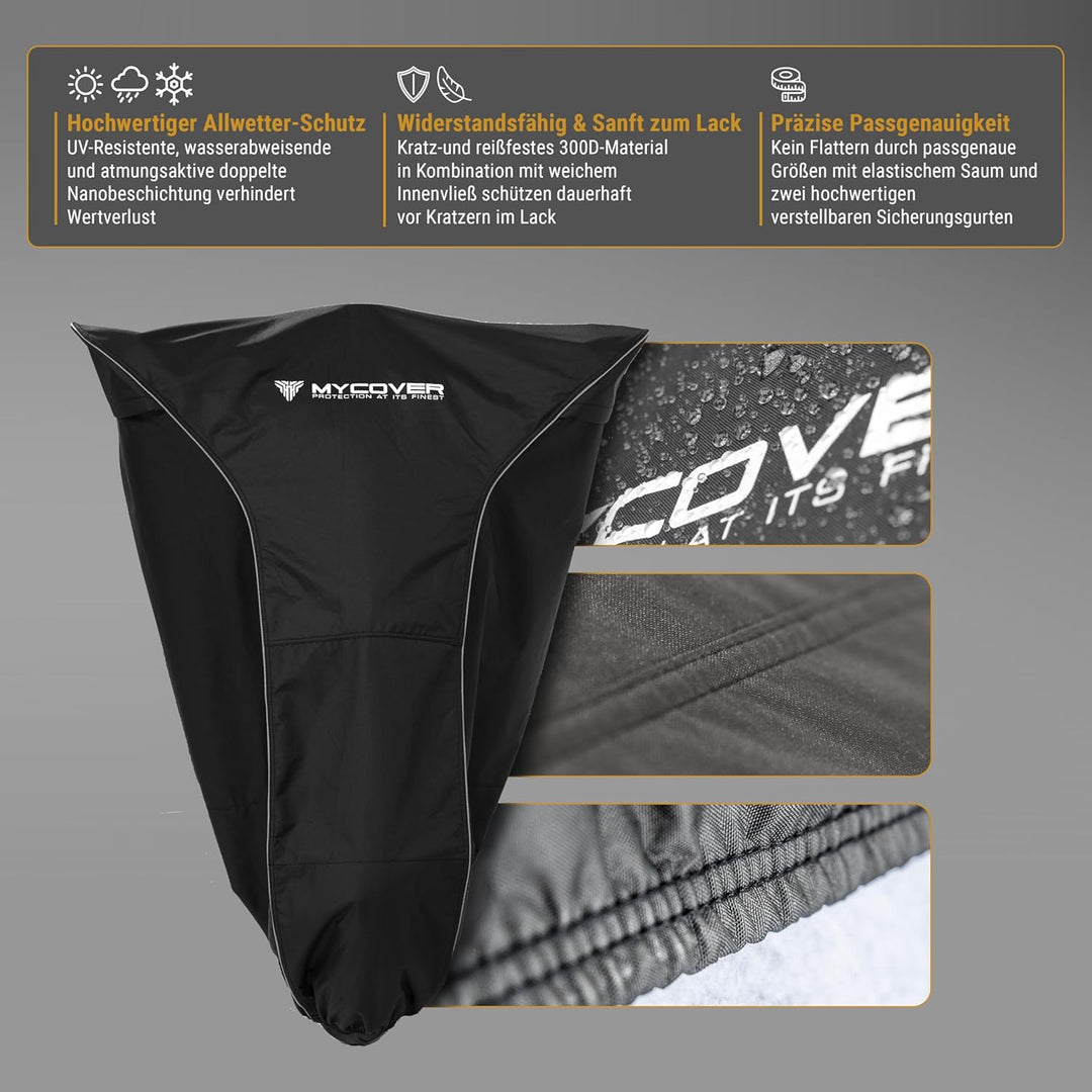 MYCOVER handgefertigte Motorrad Abdeckplane -von Bikern für Biker- Motorradabdeckung: Winterfest und