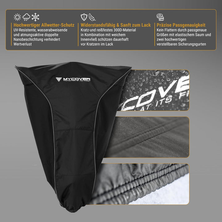 MYCOVER handgefertigte Motorrad Abdeckplane -von Bikern für Biker- Motorradabdeckung: Winterfest und