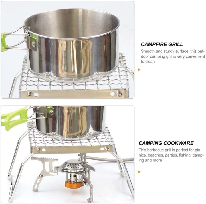 BESPORTBLE Edelstahl Grillgitter Mini Camping Grill Folding Lagerfeuer Grill mit Tragetasche Für Ruc