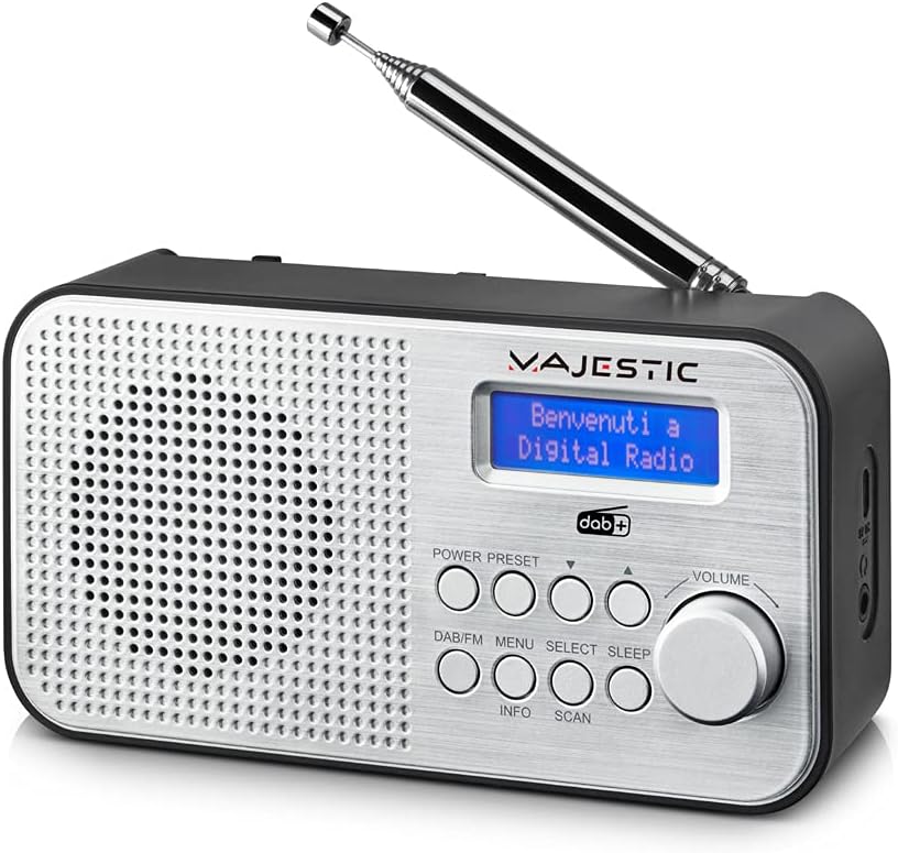 Majestic RT 194 DAB - Tragbares DAB/DAB+/FM LCD-Display, wiederaufladbarer Akku, Kopfhörerausgang, Z