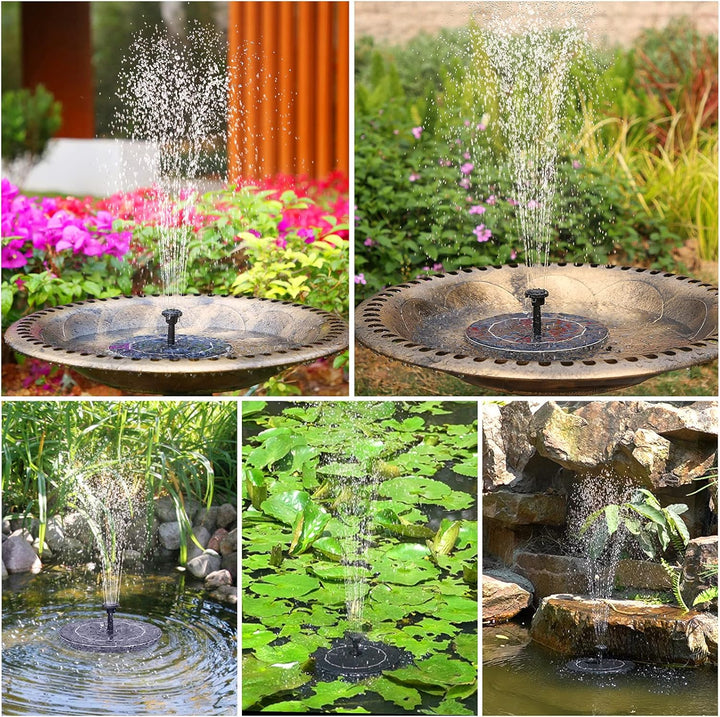 AISITIN Vogeltränke mit 2.5W Solar Springbrunnen, Futterplatz, Garten/Balkon Dekoration, Vogelbecken