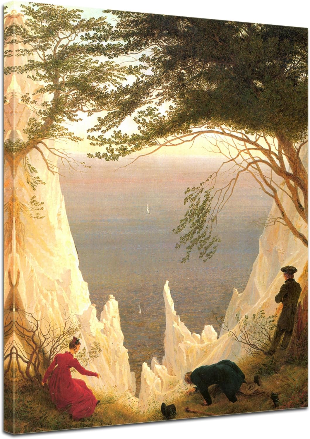 Bilderdepot24 Bild auf Leinwand | Caspar David Friedrich Kreidefelsen auf Rügen in 50x70 cm als Wand