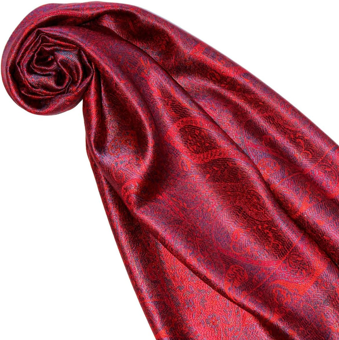 Lorenzo Cana - Herren Seidenschal Schal 100% Seide jacquard gewebt harmonische rot Farben mit Franse