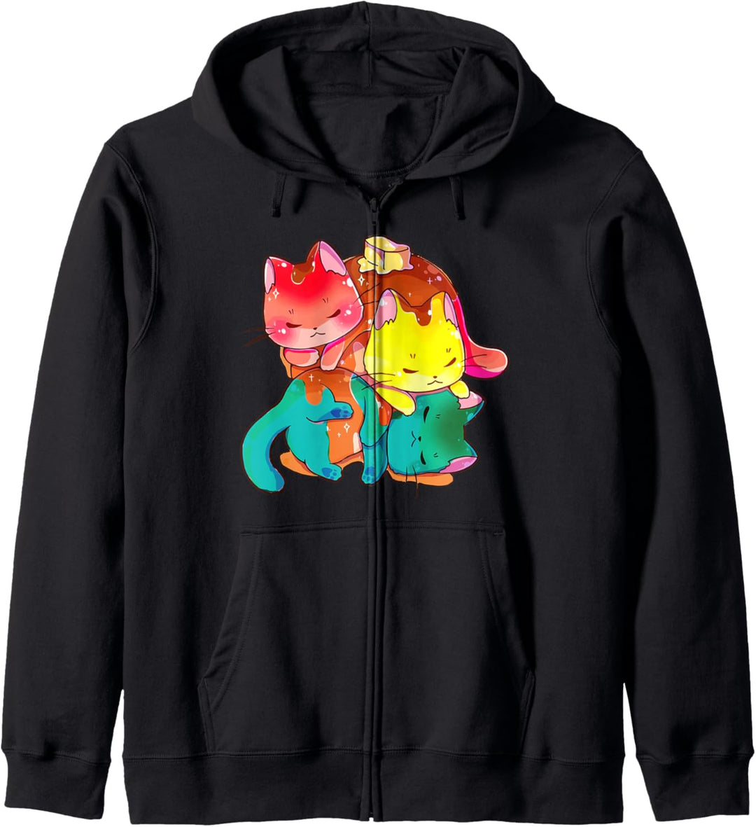 Pansexual Pride Flag Cute Kawaii Cats Pancakes Kapuzenjacke