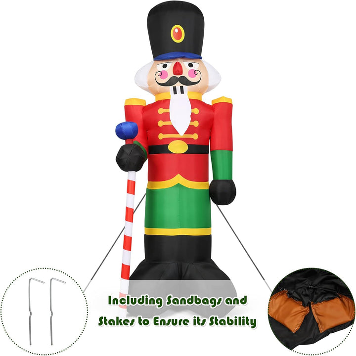 LIFEZEAL Aufblasbare Nussknacker Soldat für Weihnachten, 240cm Weihnachtsdeko mit LED-Beleuchtung, A