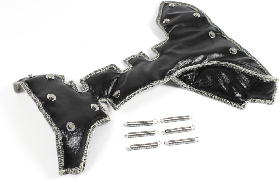 Turbo Hitzeschutz Pampers Silikonimprägniertes Fiberglas Schwarz Drahtgeflecht aus Edelstahl 1000°C