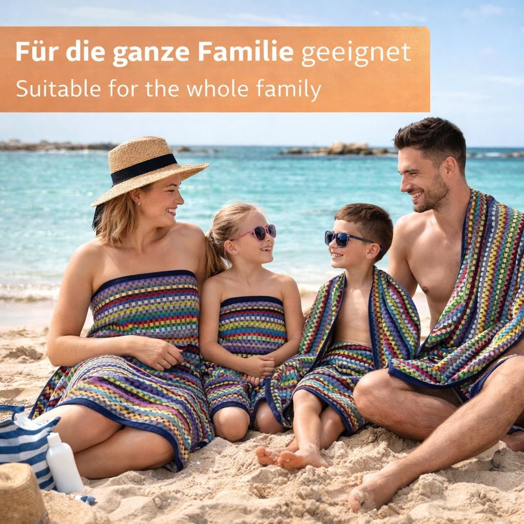 Betz 2 Stück Badetücher XXL Duschtücher Saunatuch Badetuch 100% Baumwolle Duschtuch Karo BUNT Grösse