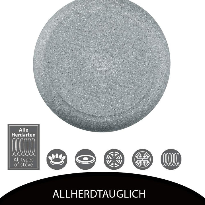 Berndes Topf 20cm- Alu Induktion Special Edition - Kochtopf mit Glasdeckel für alle Herdarten, antih