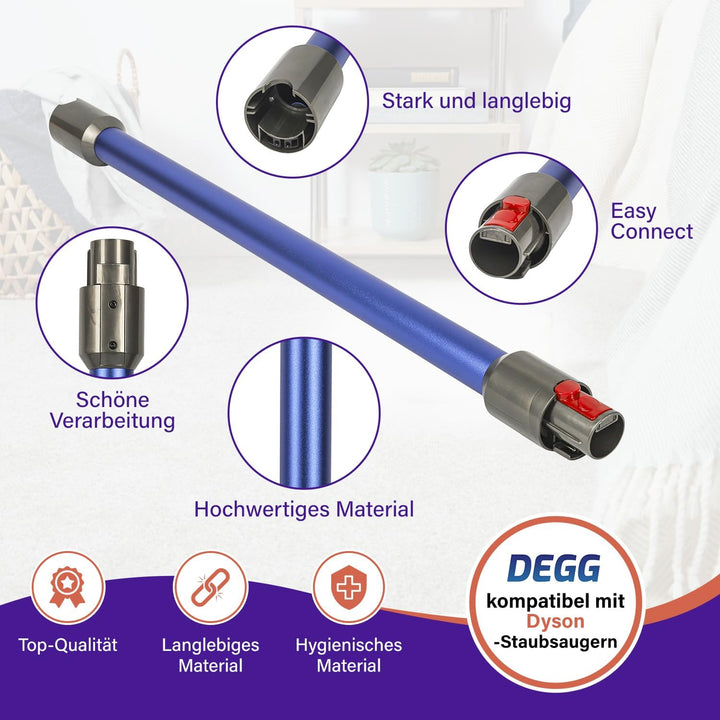 DEGG Staubsaugerrohr - Kompatibel mit Dyson V7, V8, V10, V11 und V15 Teleskoprohr 32MM, Verlängerung