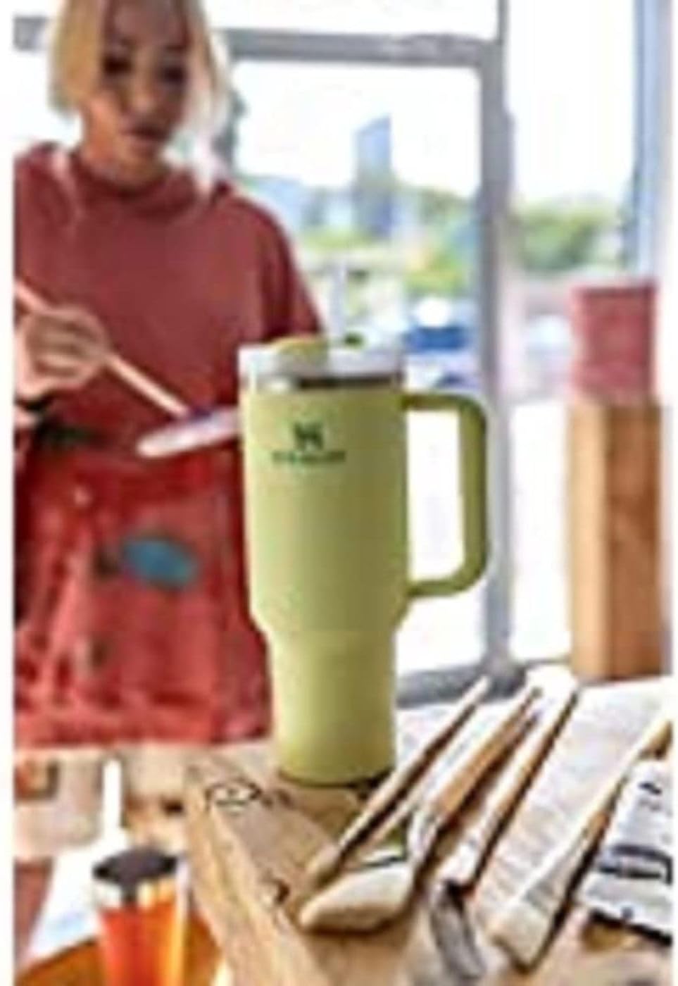 STANLEY Quencher H2.0 FlowState vakuumisolierter Edelstahlbecher mit Deckel und Strohhalm f r Wasser