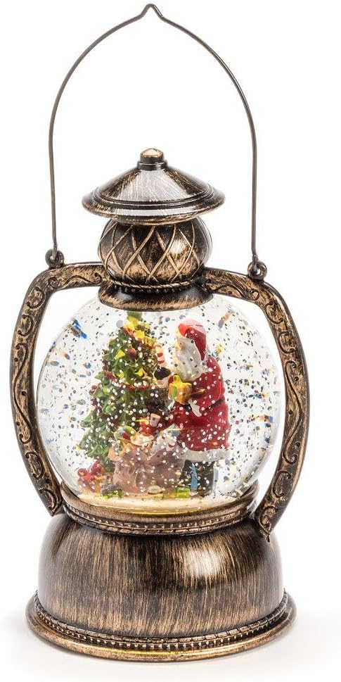 Konstsmide 3497-000 LED Kugellaterne Weihnachtsmann, mit 5h Timer , wassergefüllt, warm weiss, batte