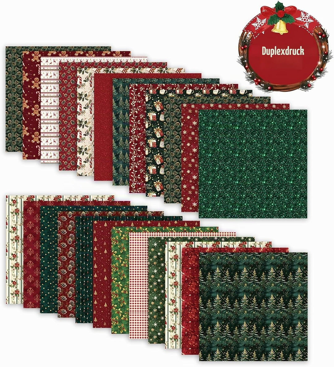 Scrapbook Papier, 24 Blätter Weihnachten Musterpapier, 24 Designs Doppelseitiges Bastelpapier, Motiv