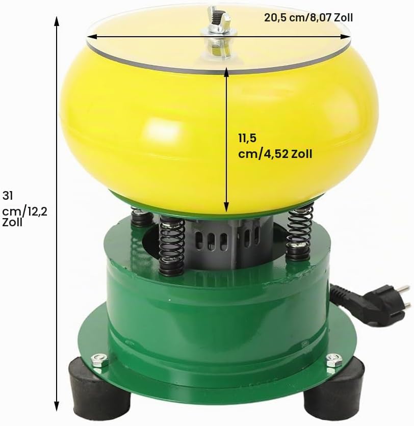 100W Schmuck Poliermaschine Vibrierende Poliertrommel Vibrationsbecher 8 Zoll, Steinpoliermaschine P