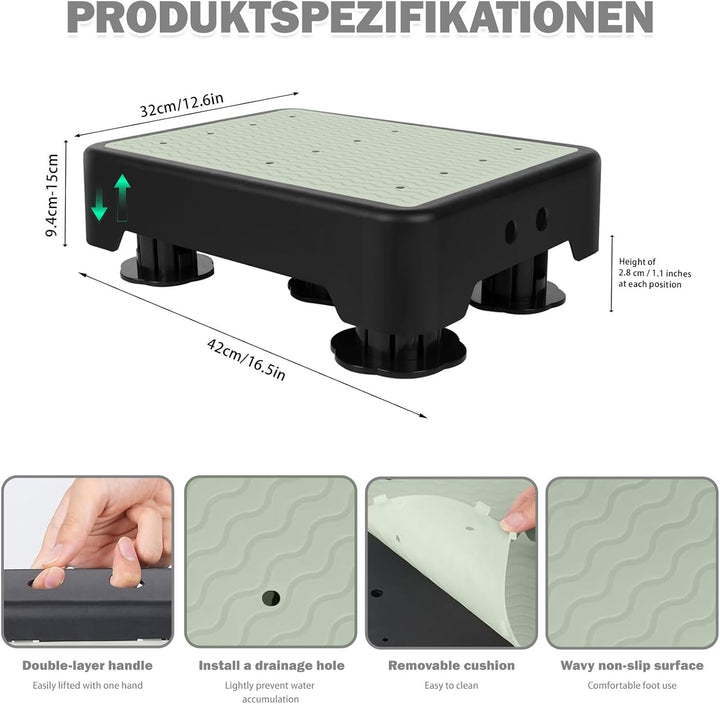 rutschfest Halbstufe, Einstiegshilfe Tritthocker, Tragbare Steighilfe Treppen Stufe max.200 kg, Step