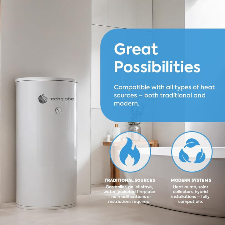 TECHGLOBE - Warmwasserspeicher - Energieeffizient - Hitze nicht rostend Zentralheizung Speicher für