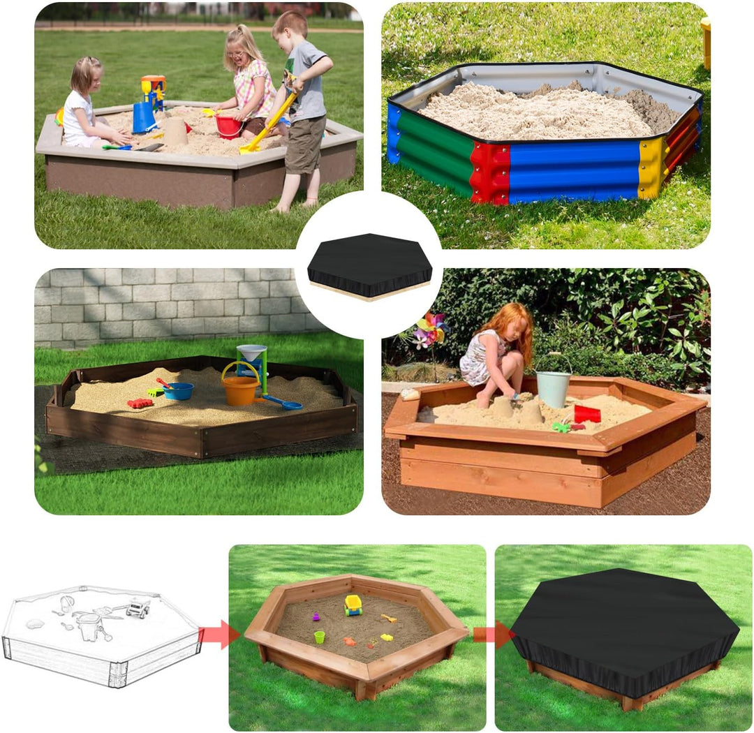 LAMUNI Sandkasten Abdeckplane 180x150x20cm Sandkastenabdeckungen Schutzhülle Sandkasten Wasserdicht