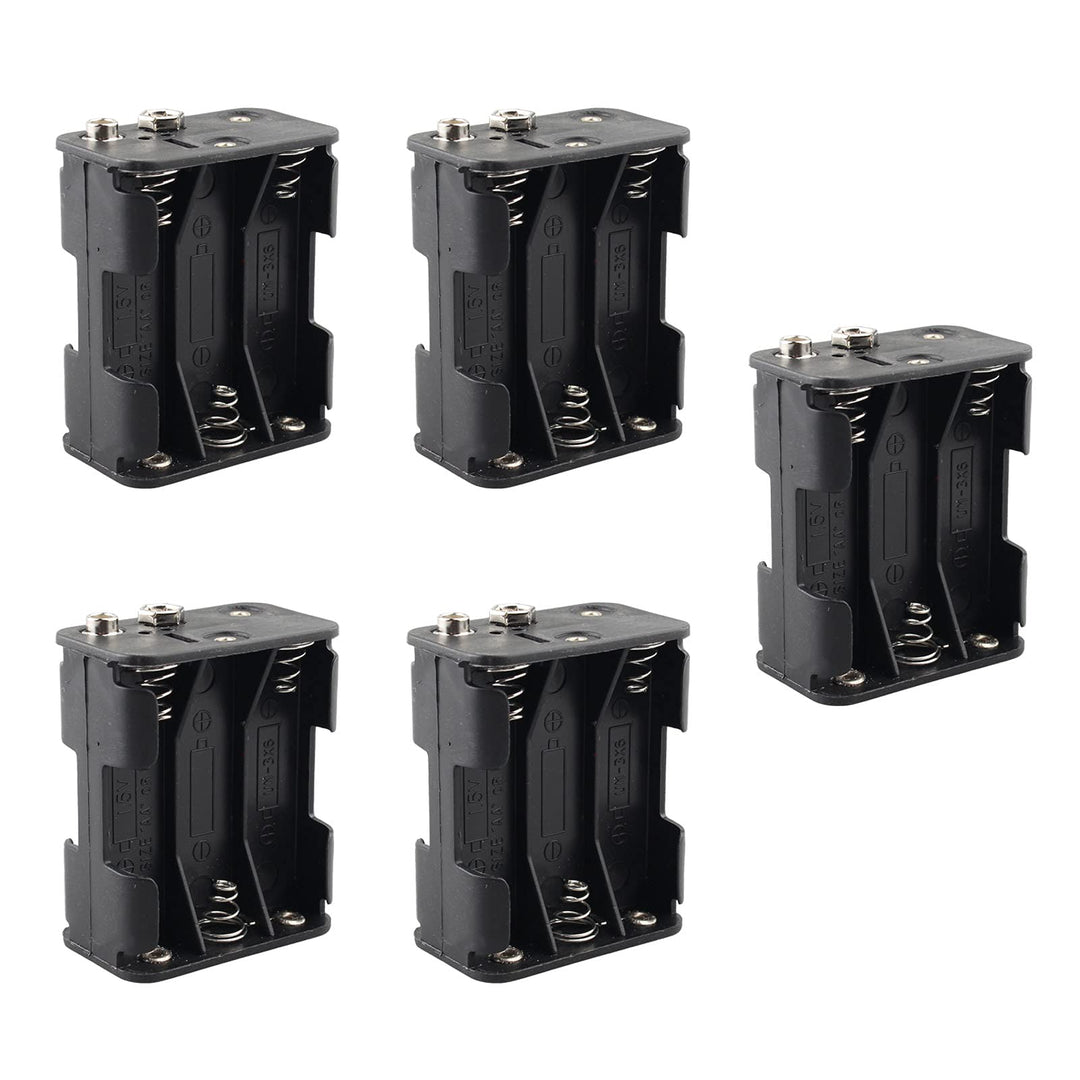 5 Stück 6 x 1,5 V AA Batteriehalter Etui 9V 6 Steckplätze Kunststoff Batterie Aufbewahrungsbox Doppe