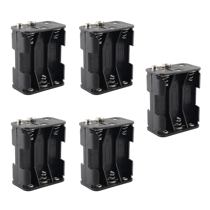 5 Stück 6 x 1,5 V AA Batteriehalter Etui 9V 6 Steckplätze Kunststoff Batterie Aufbewahrungsbox Doppe