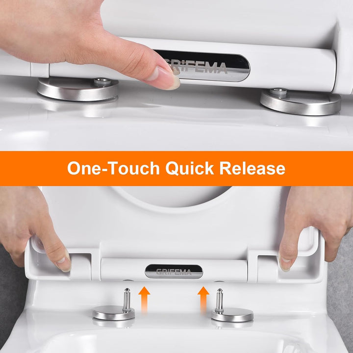 GRIFEMA WC Sitz mit Absenkautomatik-O Toilettendeckel Einfache Montage und Sauber, Klodeckel Quick-R