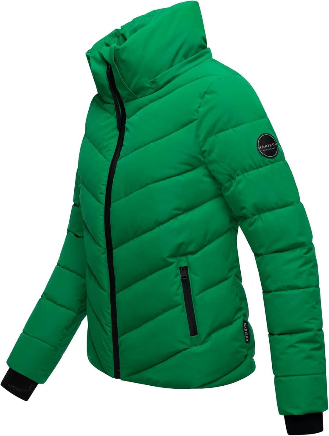 MARIKOO Damen Winterjacke warme Steppjacke mit abnehmbarer Kapuze Samuiaa XVI XS-3XL XS Smaragd Gree