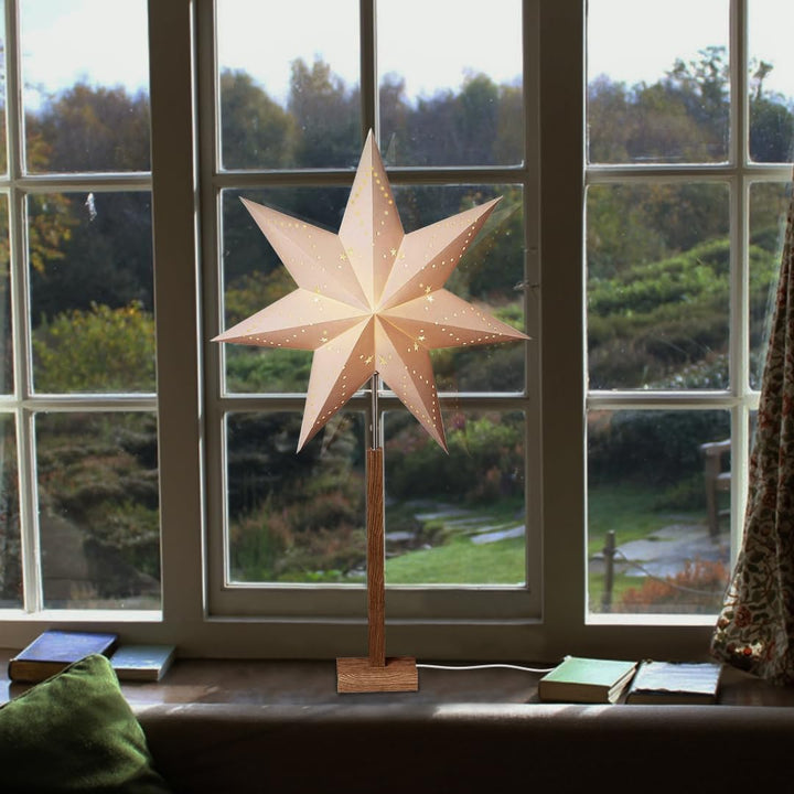Fensterstern mit Beleuchtung | Weihnachtsdeko Fenster Beleuchtet| Weihnachtsdeko Innen | Papierstern