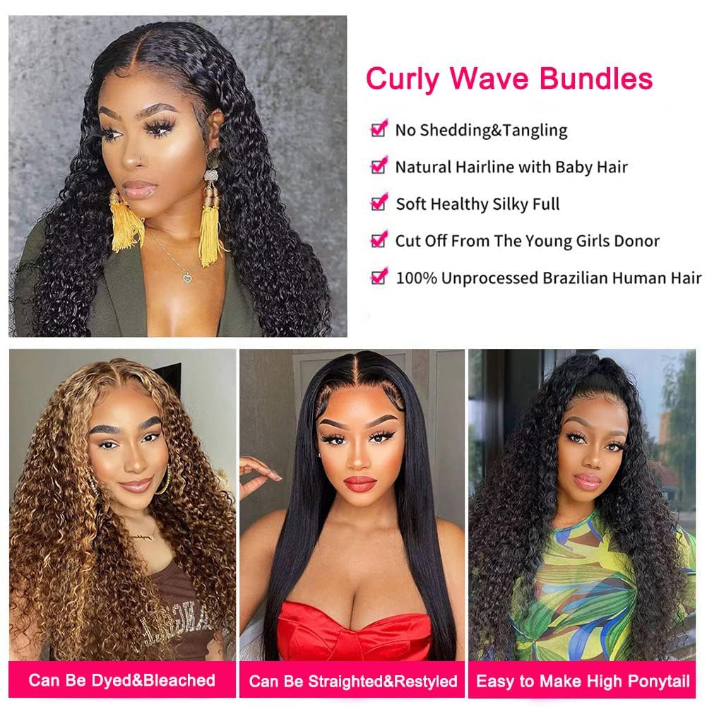 human hair Brasilian Kinky Curly Bundles 3 Bundles 80g/Bundle (Total 240g), 12x12x12 Inches, Natural