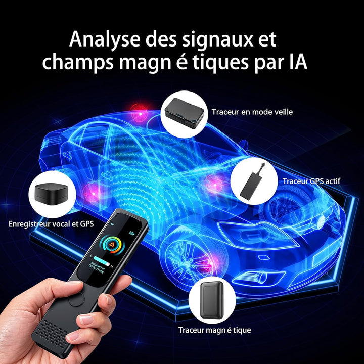 Wanzen Detektor Touchscreen, 6-in-1 Kamera Detektor mit KI-Erkennung | Hidden Camera Detector, GPS-T
