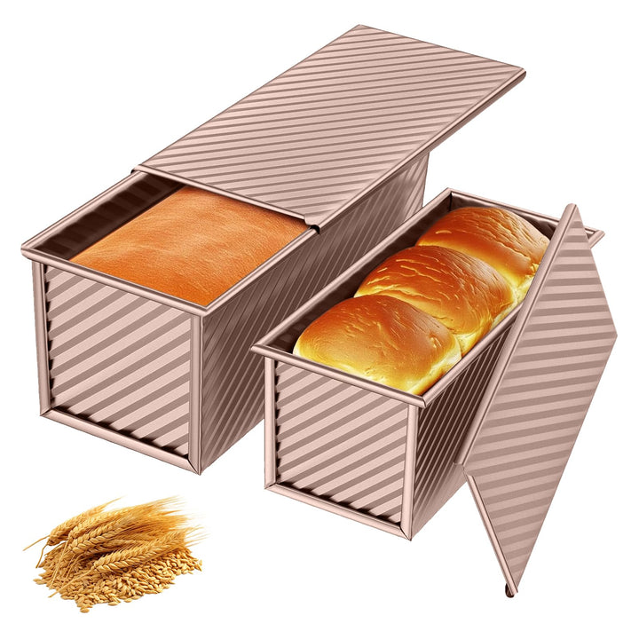 Brotbackform mit Deckel Antihaft, Toastbrot Backform Kohlenstoffstahl, Kastenform für Brot Kuchen To