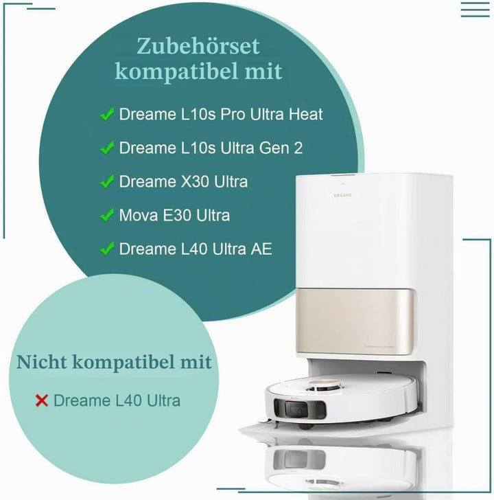 Zubehör Ersatzteile für Dreame L10s Pro Ultra Heat/L10s Ultra Gen 2/L40 Ultra AE/X30 Ultra, Ersatzte