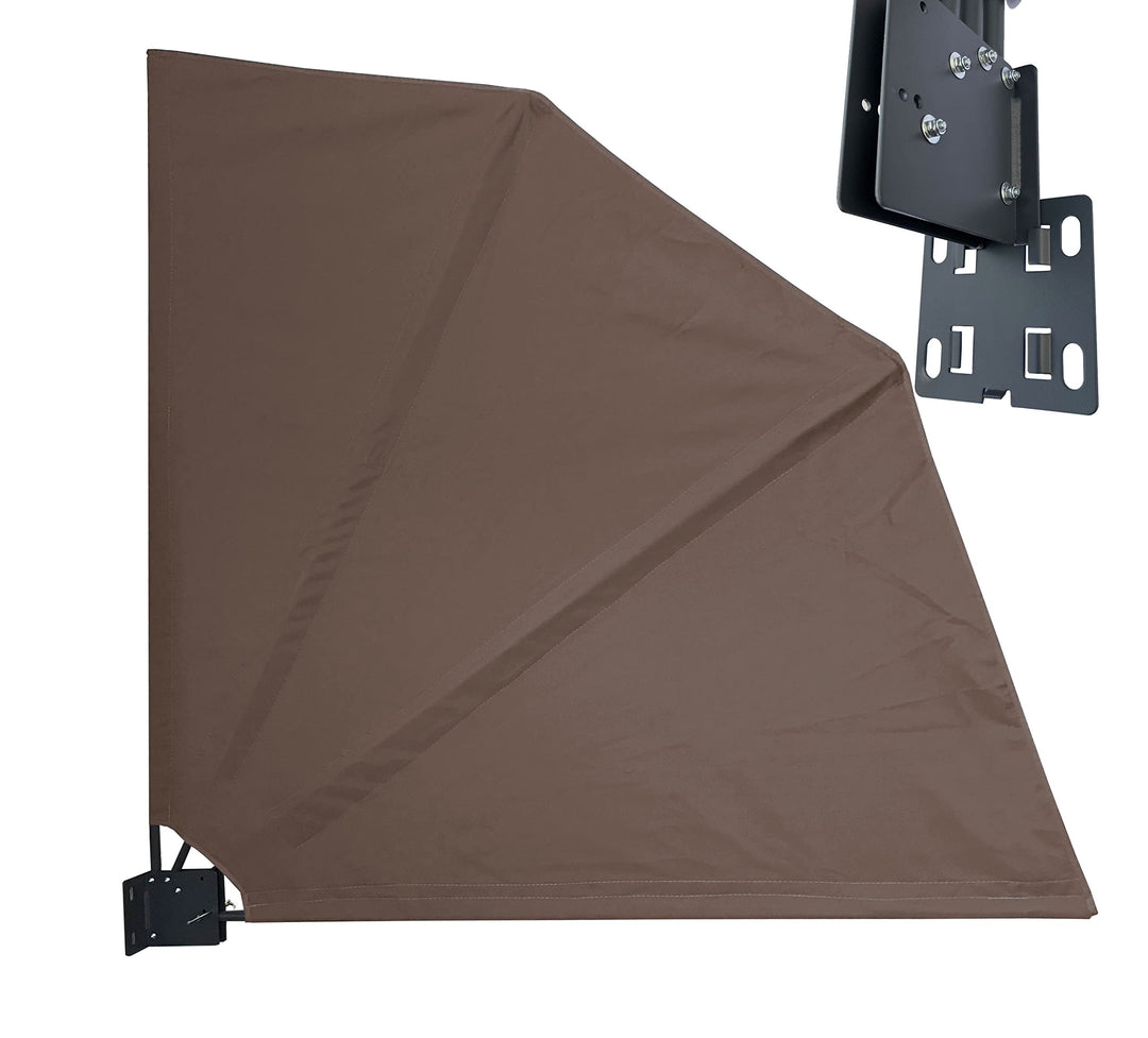 QUICK STAR Balkonfächer 115 x 115 cm Beigegrau, Easy Mount Wandplatte, Balkon Sichtschutz Fächer Bli