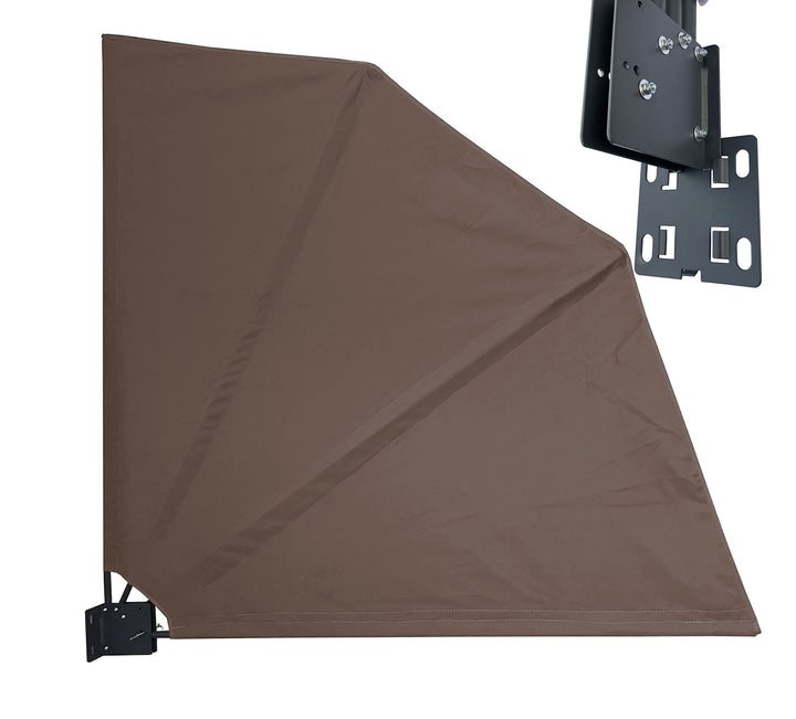 QUICK STAR Balkonfächer 115 x 115 cm Beigegrau, Easy Mount Wandplatte, Balkon Sichtschutz Fächer Bli
