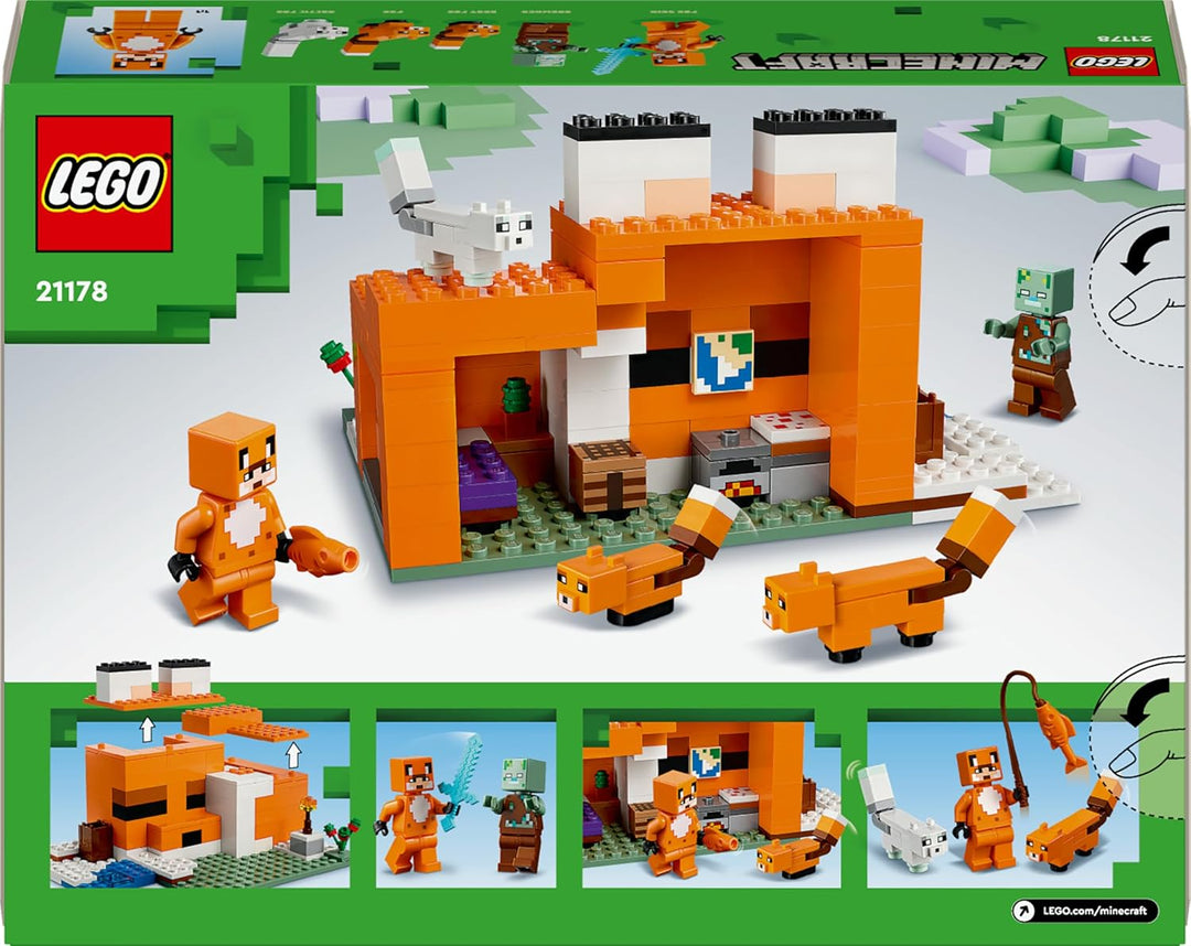 LEGO Minecraft Die Fuchs-Lodge, Spielzeug für Jungen und Mädchen ab 8 Jahren mit Figuren von ertrunk