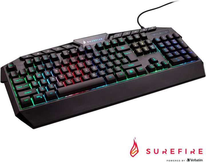SureFire Kingpin Gaming Tastatur, Gaming Multimedia Keyboard mit programmierbarer LED-Hintergrundbel