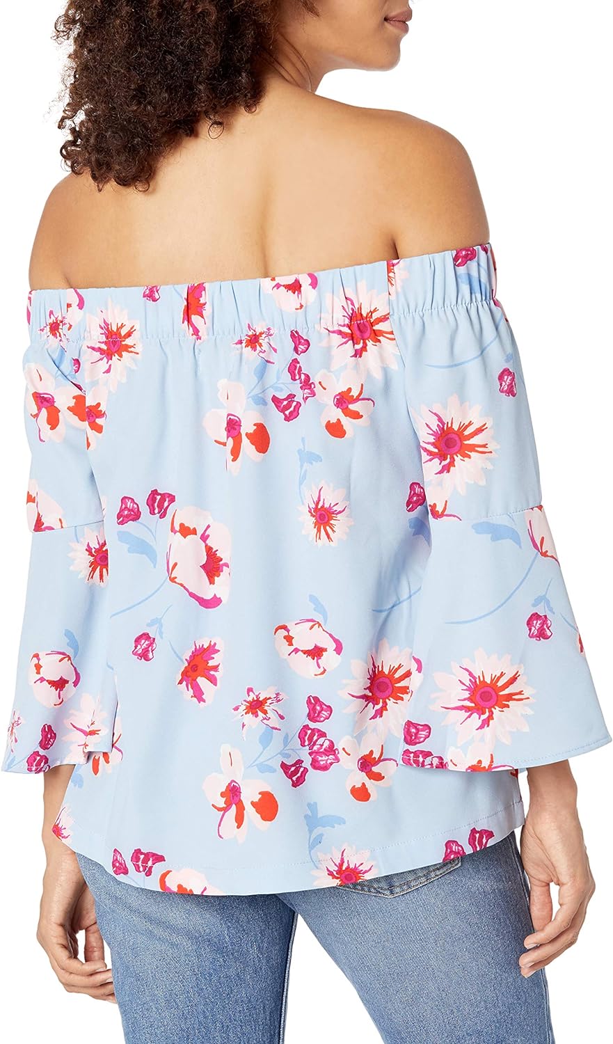 Mud Pie Damen Off Shoulder BL S Izzy Schulterfreies Top, Blau, Grösse S, Klein