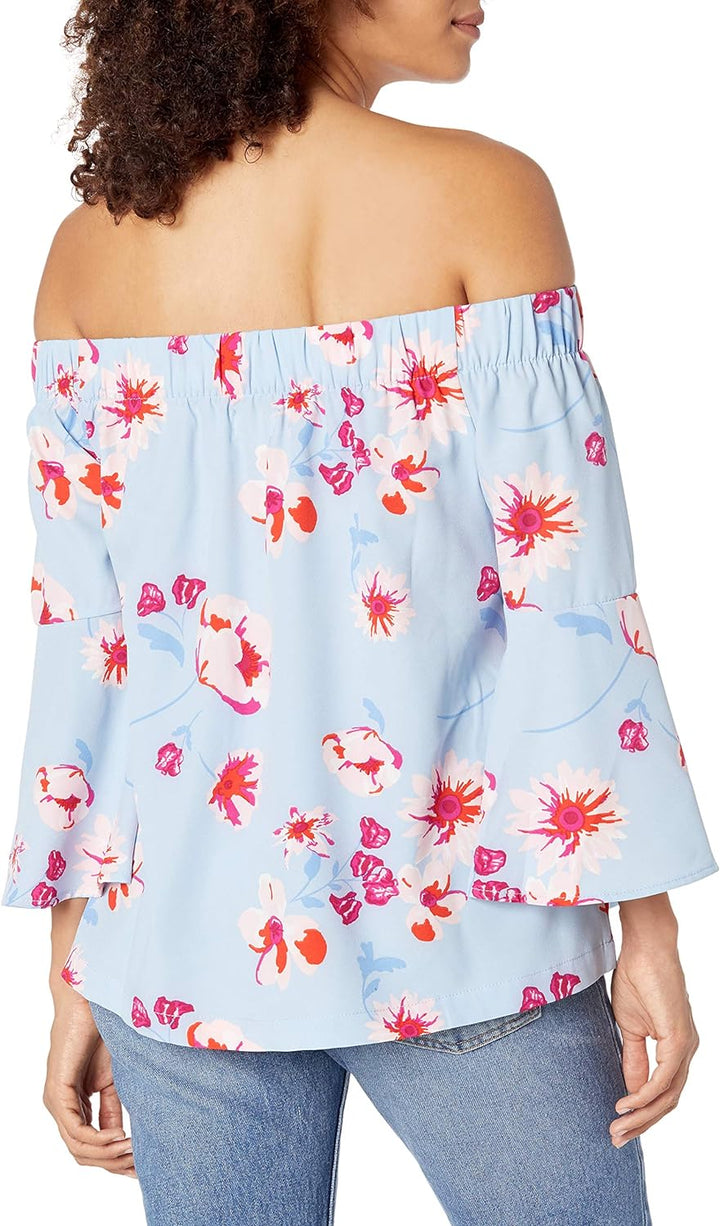 Mud Pie Damen Off Shoulder BL S Izzy Schulterfreies Top, Blau, Grösse S, Klein