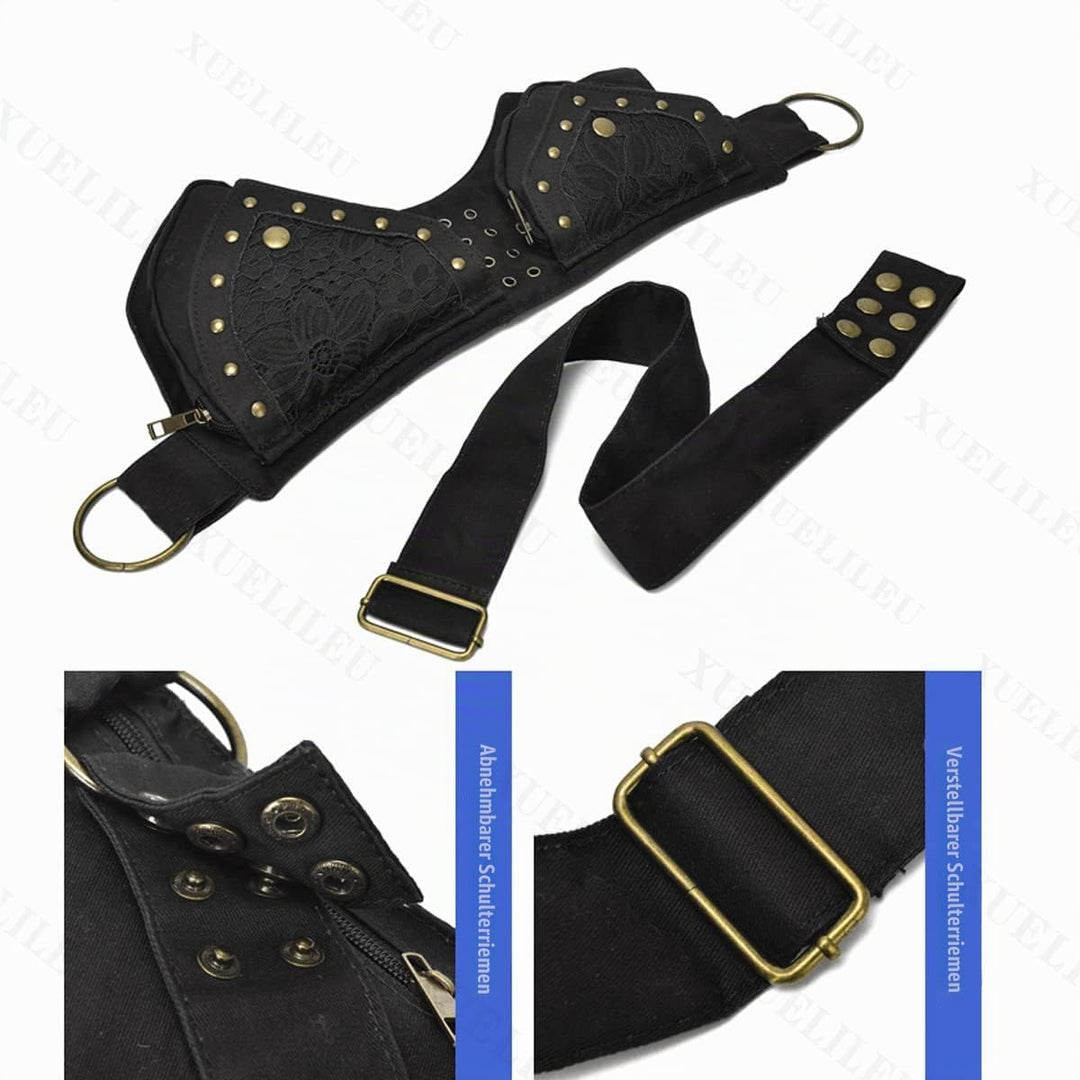 Damen Gürteltasche Gürteltasche Renaissance Faire Festival Brusttasche mit verstellbarem Gürtel Mode