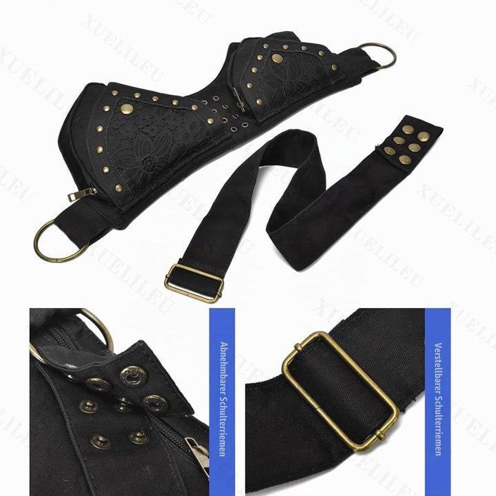 Damen Gürteltasche Gürteltasche Renaissance Faire Festival Brusttasche mit verstellbarem Gürtel Mode