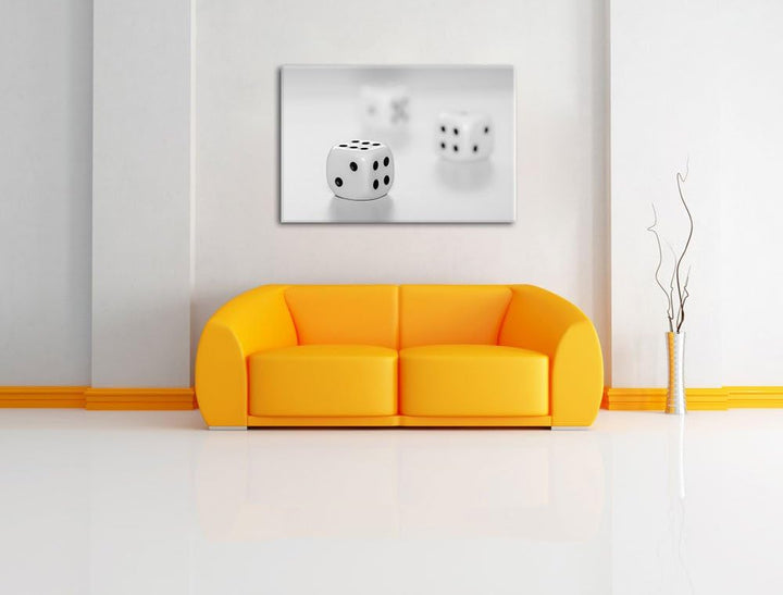 Pixxprint Klassische Würfel auf Leinwand, XXL riesige Bilder fertig gerahmt mit Keilrahmen, Kunstdru