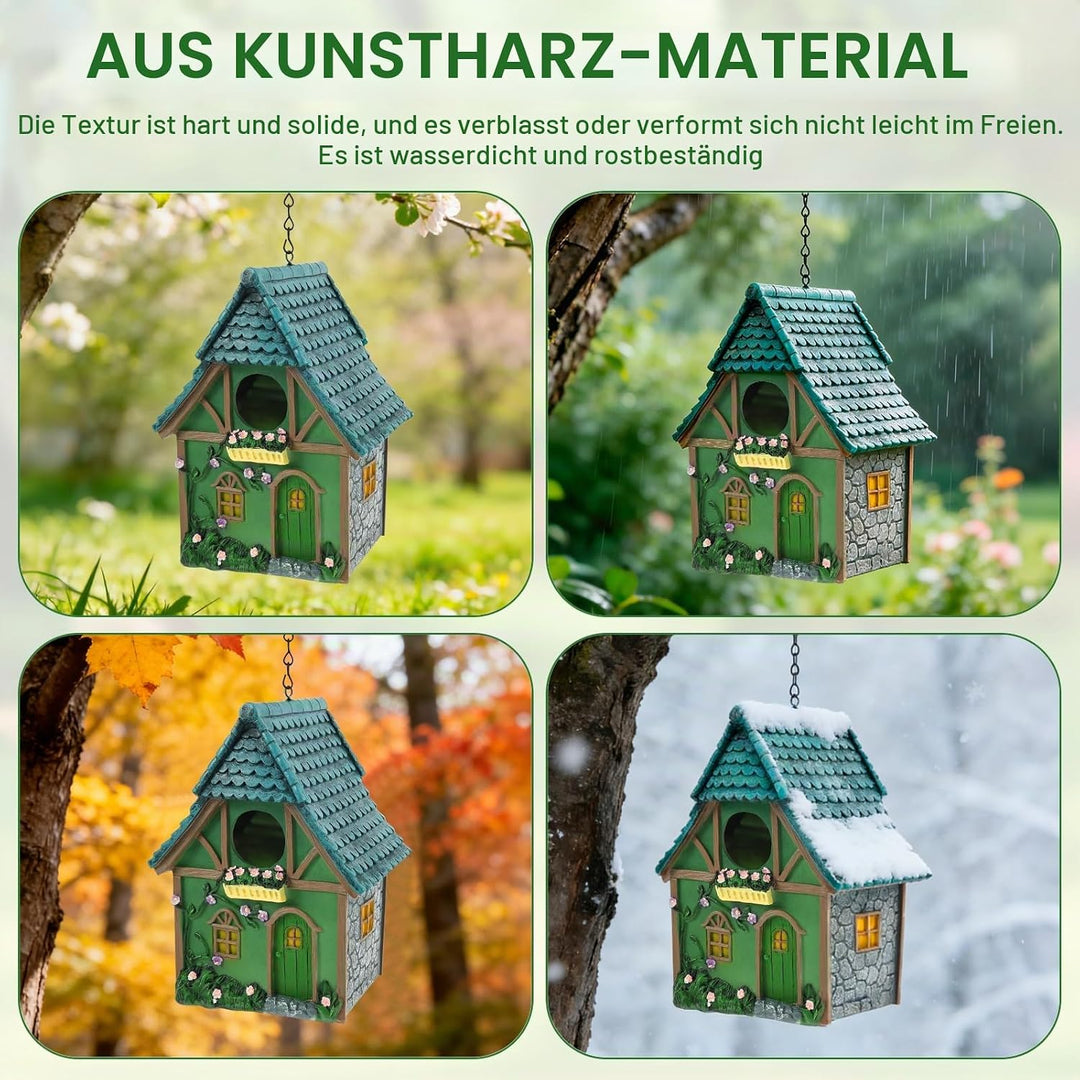 Vogelhaus für Garten Nistkasten für Vögel für draussen wetterfest, Stabiler Vogelkasten mit Reinigun