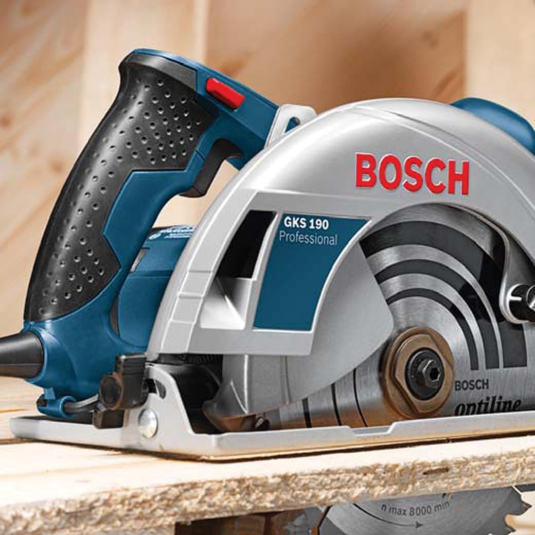 Bosch Professional Kreissäge GKS 190 (Leistung 1400 Watt, Kreissägeblatt: 190 mm, Schnitttiefe: 70mm