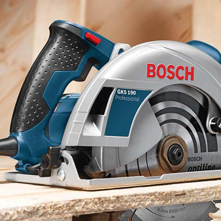 Bosch Professional Kreissäge GKS 190 (Leistung 1400 Watt, Kreissägeblatt: 190 mm, Schnitttiefe: 70mm