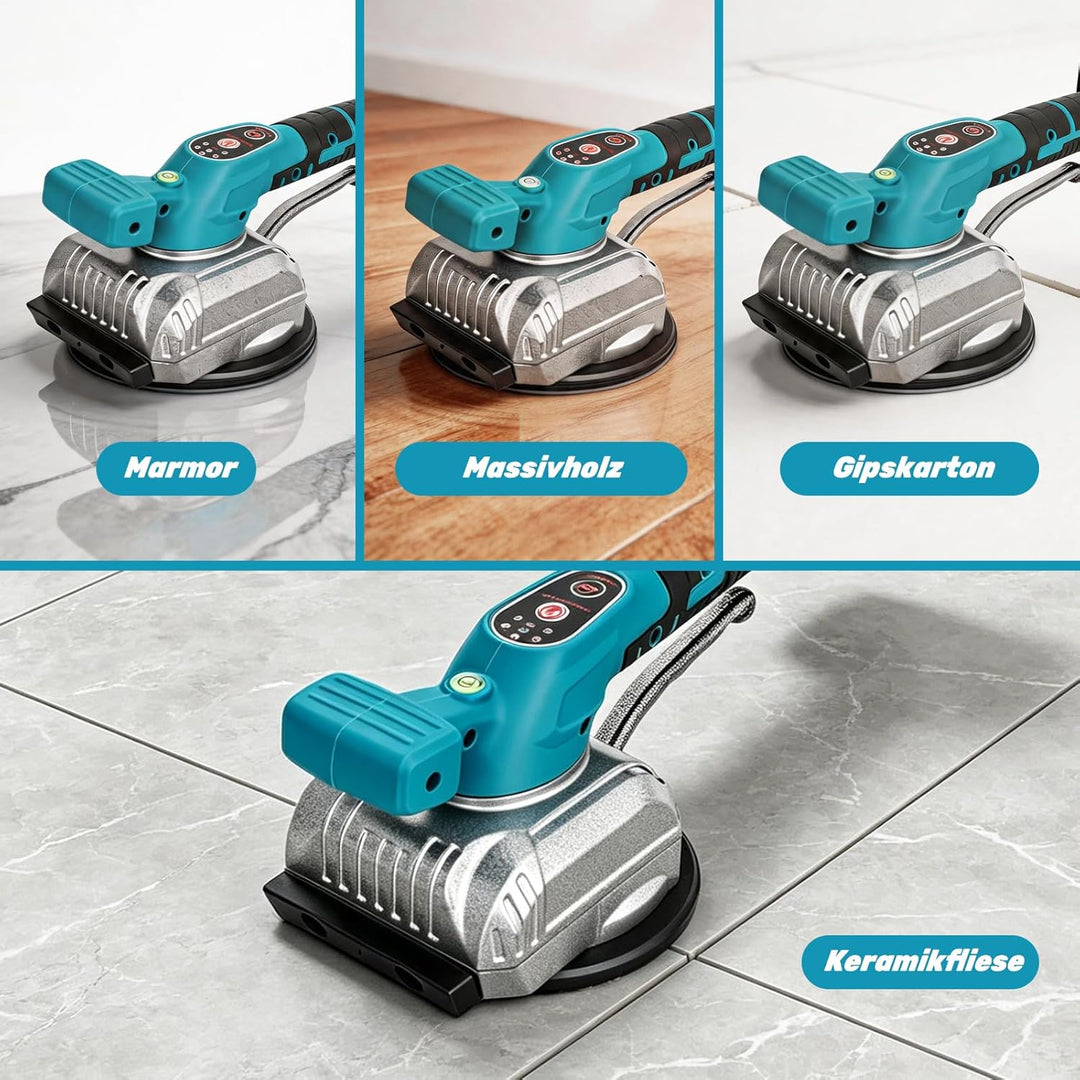 YEARTOP Akku-Fliesenrüttler für Makita 18V Akkus, Fliesenverlegemaschine mit 125mm Saugkopf &amp; 5 eins