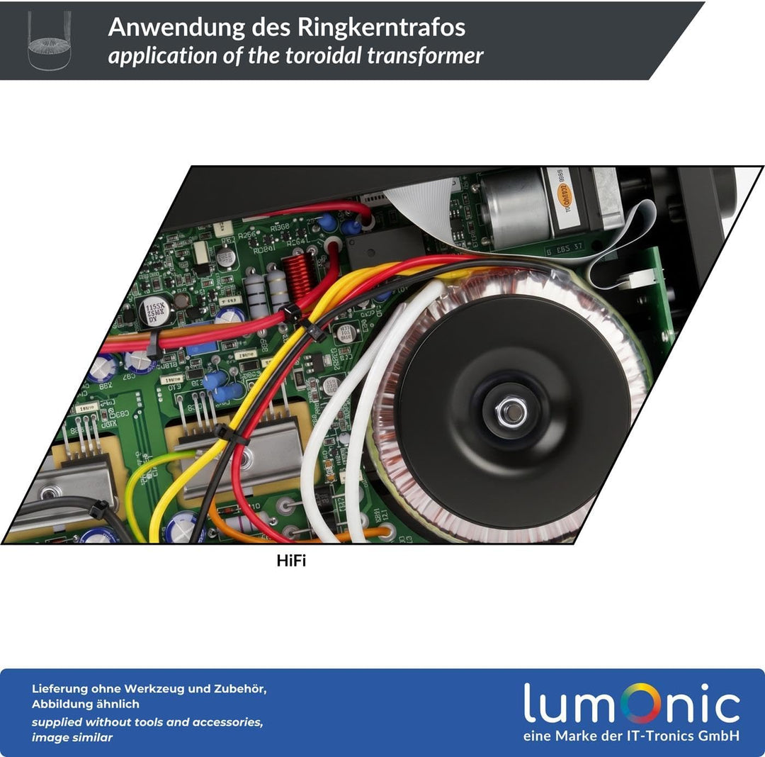 Sedlbauer Ringkerntrafo Transformator 100VA 2x24V für Audio, Industrie, Halogen und Schienensysteme