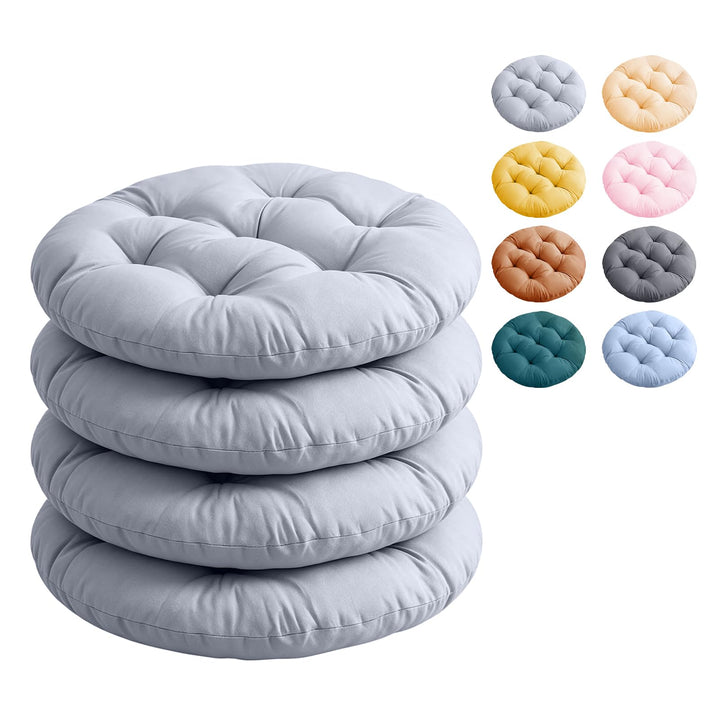 Sitzkissen Rund, 4 Stück Bodenkissen Rund, ø40cm Weiche Sitzkissen Rund Waschbar Sitzkissen Stuhl, B