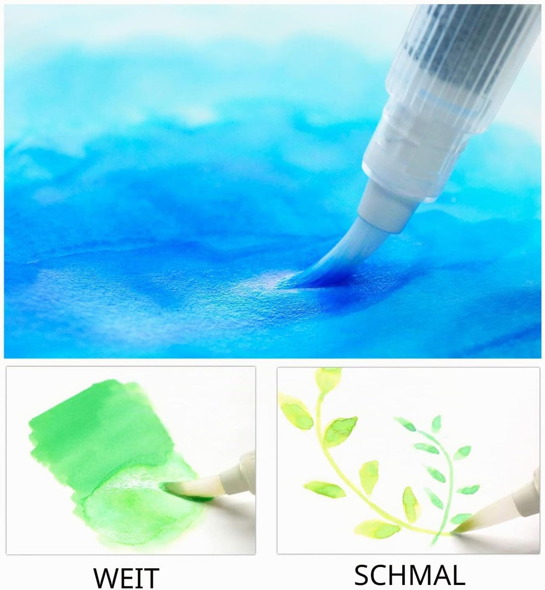 Kuretake Zig Aquarell-Pinsel2O, mehrfarbig, klein, S