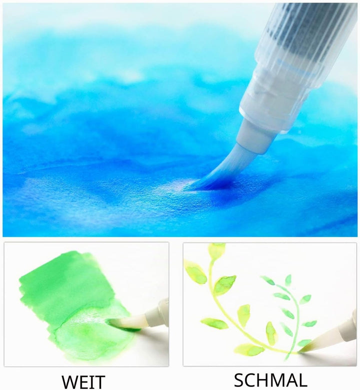 Kuretake Zig Aquarell-Pinsel2O, mehrfarbig, klein, S