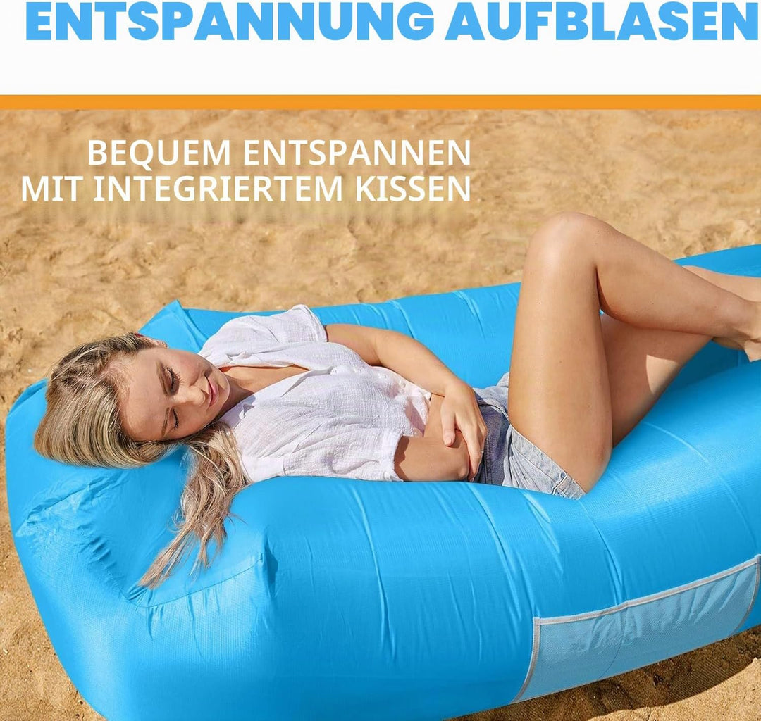 AlphaBeing Aufblasbare Liege Strandkorb Zubehör, Luftsofa Hängematte Aufblasbare Couch für Camping H